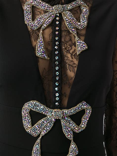 gucci crystal bow dress|More.